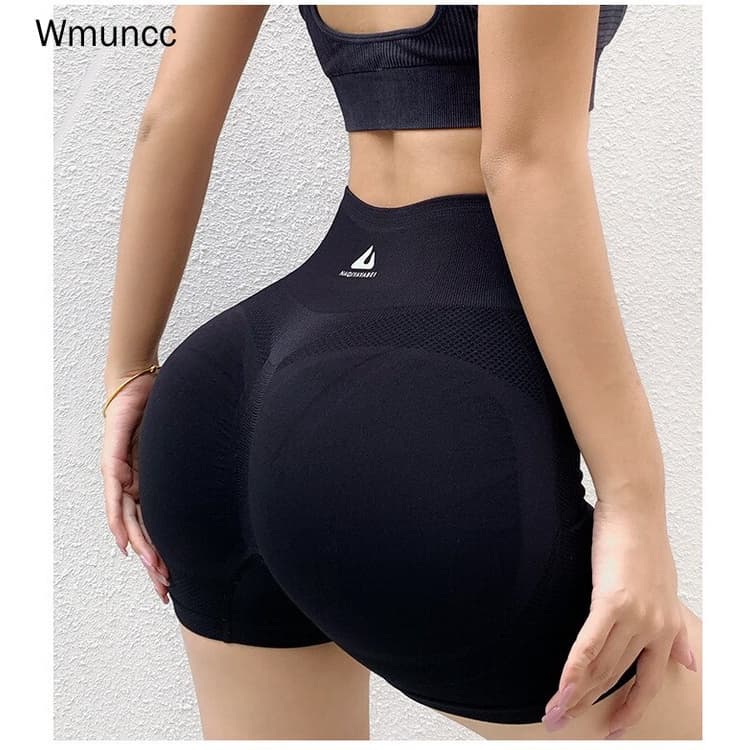 Wmuncc 2026 Mulheres Calções Desportivos Com Scrunch Bumbum Costura Cintura Alta Barriga De Controle De Fitness Leggings