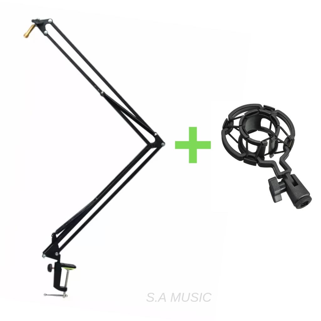 Pedestal Braço Articulado de Mesa P/ Microfone + Shock Mount