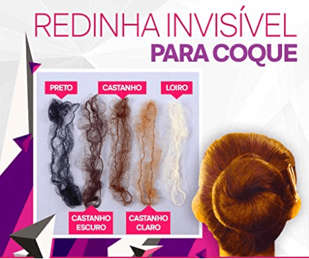 Kit Com 20 Redinha de Cabelo Invisível Para Coque - Emb C/ 2 Unid