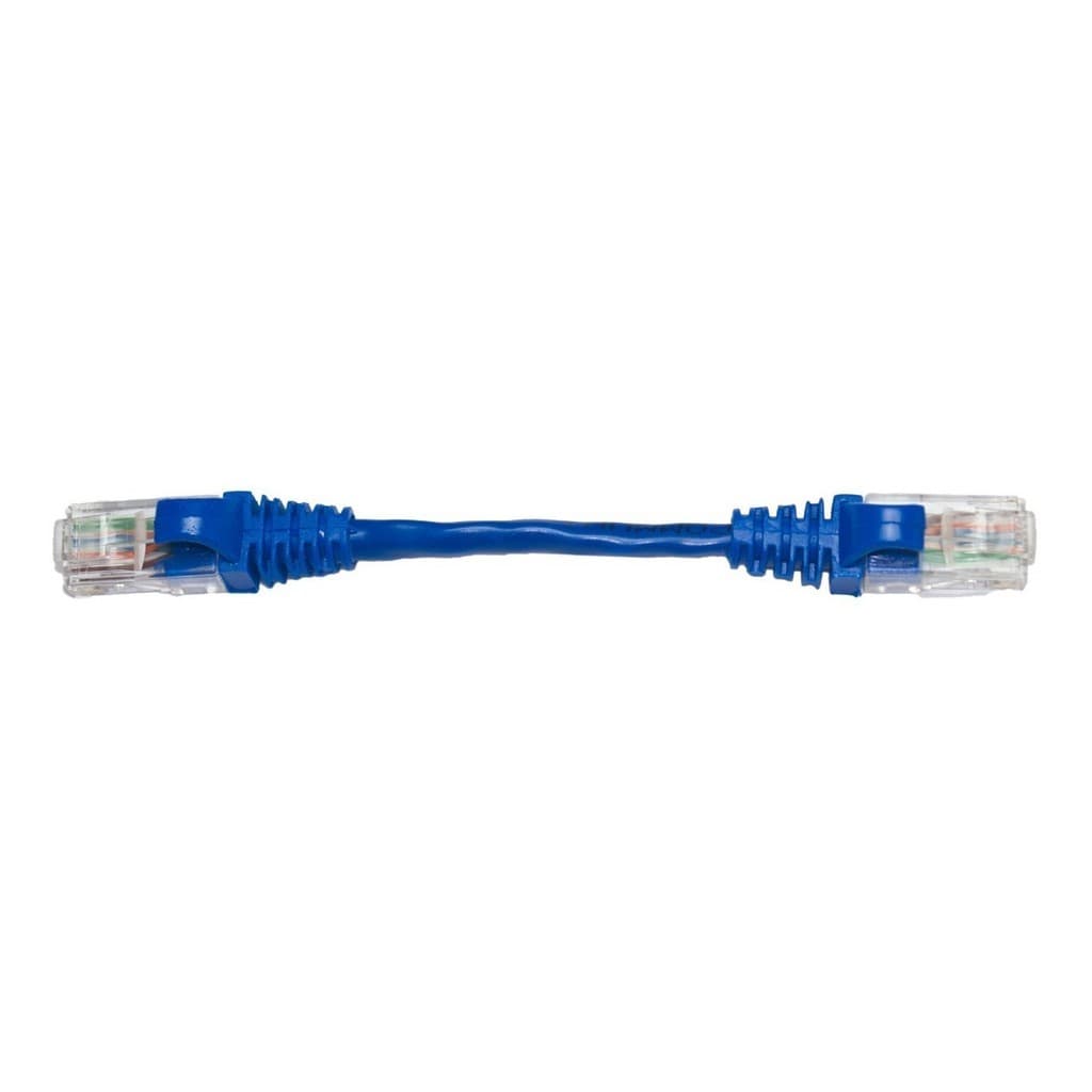 Patch Cord Utp Lan Rj45 Cat5e - 10 Cm Azul Com Capa