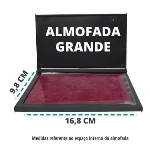 Almofada Para Carimbo N4 Vermelha com Tinta Aplicada