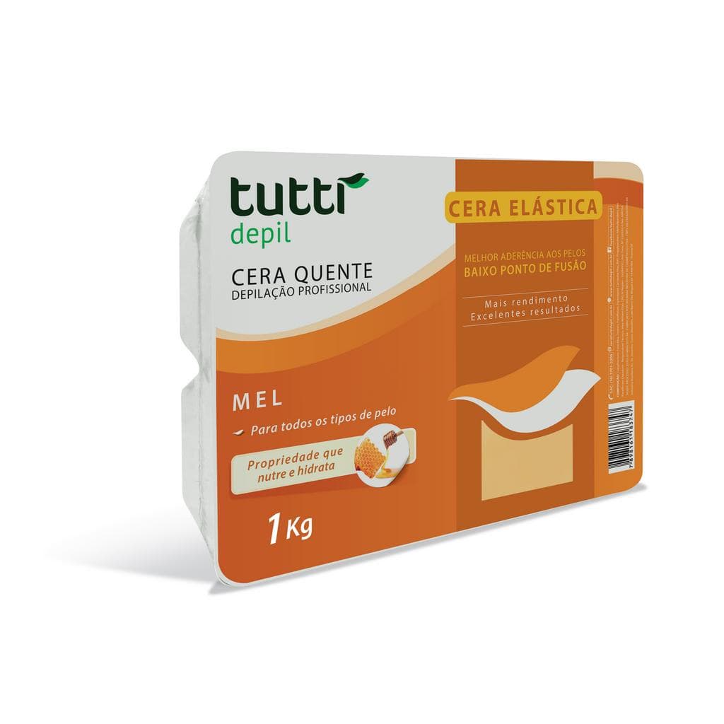 Cera Quente Elástica Depilatória Mel  1kg Tutti Depil