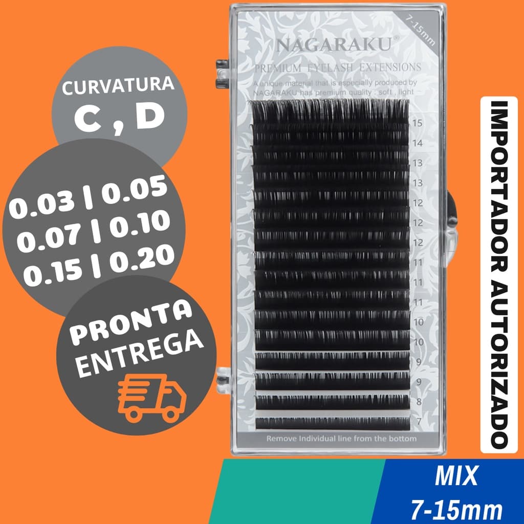 Cílios Nagaraku MIX Fio a Fio Volume Russo Extensão De Cílios Original 0.05 0.07 0.15 0.20 C D