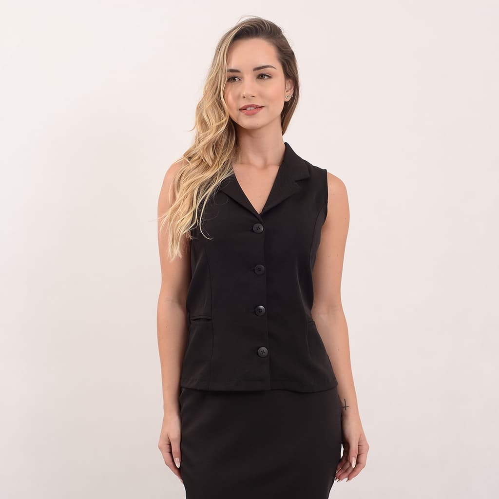 Conjunto Social Feminino Colete E Calça  Uniforme Fabricante two way com elastano