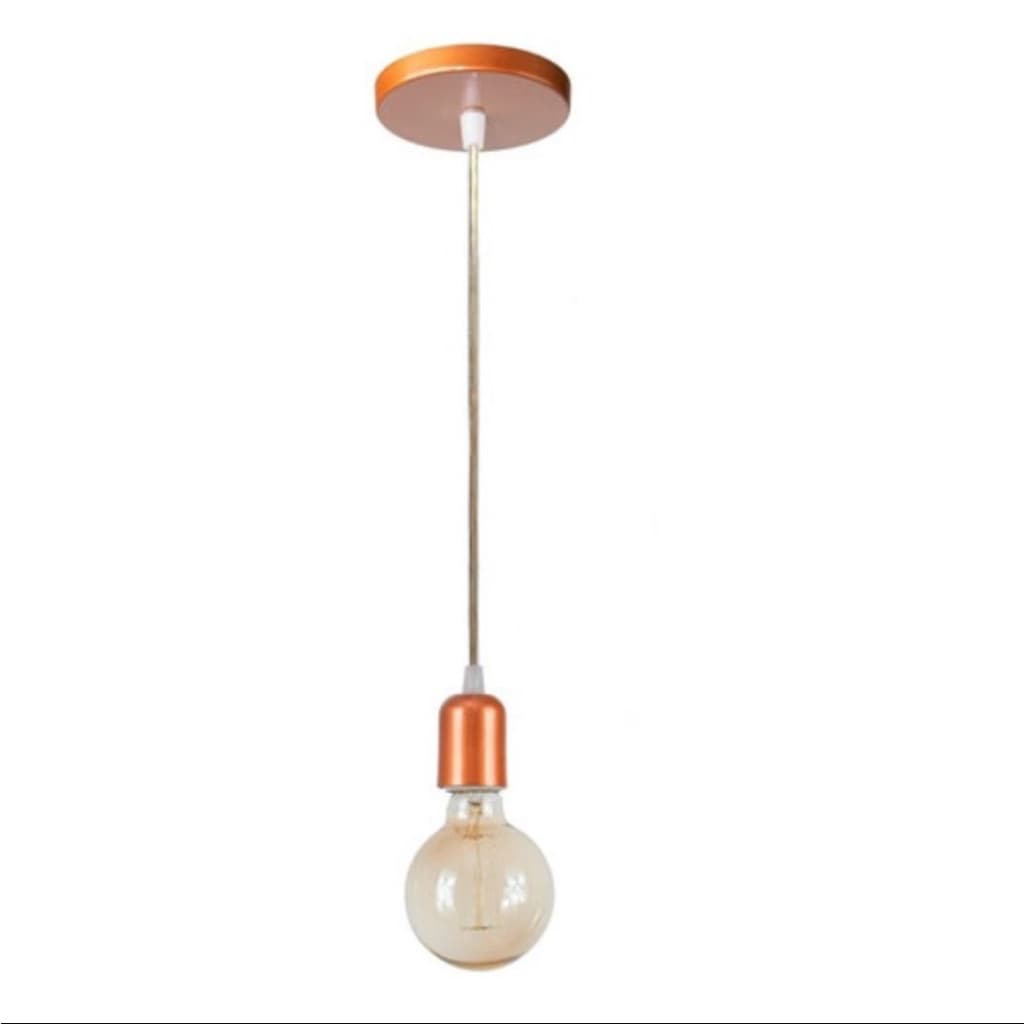 Pendente Fio Vintage Retro Industrial E 27 Com Regulagem Alt