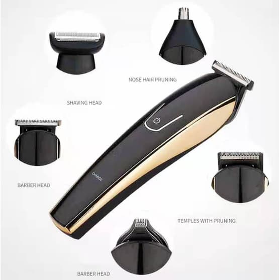 Maquina Barbear 5 Em 1  barbeador Cortar Cabelo com 4 pentes Barba Pelos e Corpo Nariz Máquina sem fio recarregavel SHAWN STAR