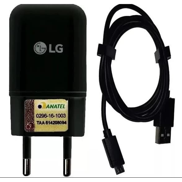 Carregador Original LG Turbo K4, K8, K10, K11 Preto ou Branco