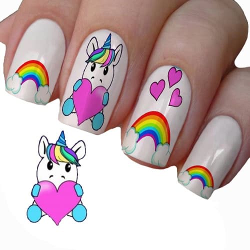 Adesivo de unha Unicórnio bb Cartela de películas para unhas nail art decoração de unha natural e unha gel