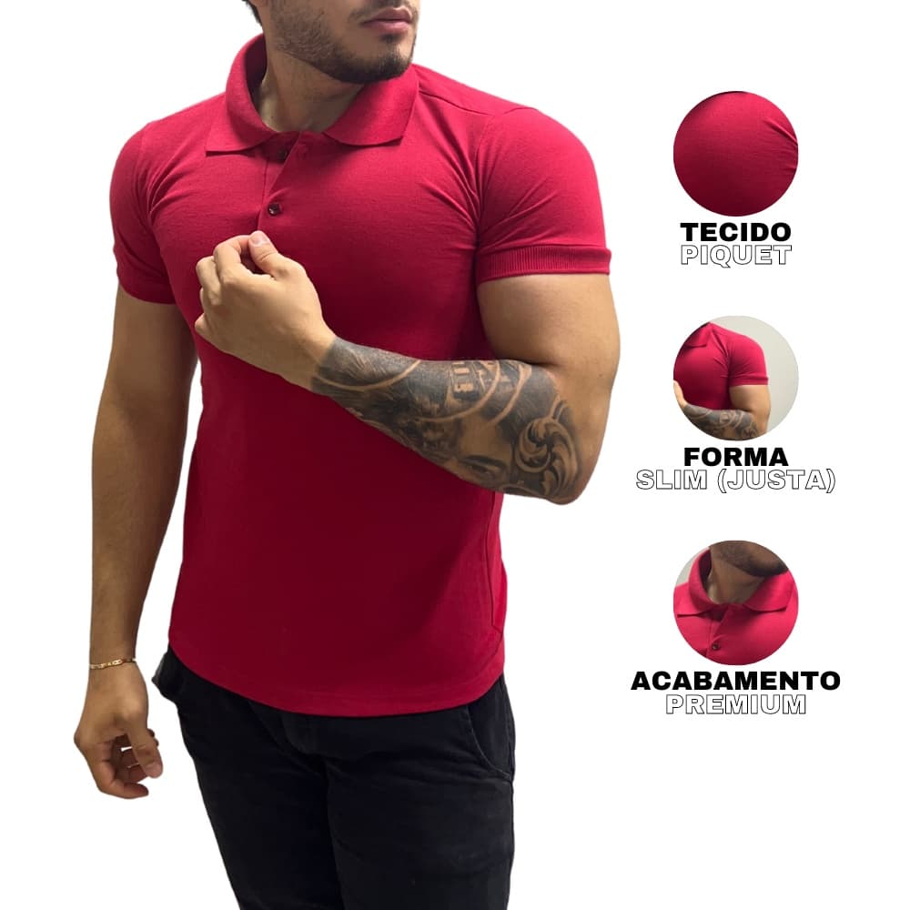 Camiseta Polo Básica Casual Camisa Gola Polo Manga Curta Camisa Masculina Gola Polo Slim Fit Blusa Polo Masculina