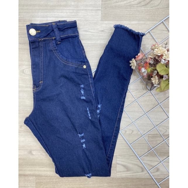 Calça escura do 36 ao 46 Calça jeans feminina rasgada