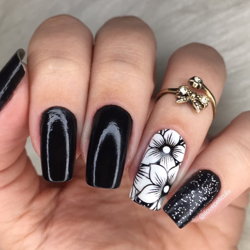 Película de unha Flores renda com 12 adesivos  FRL - 003 Adesivos,películas,unhas,nails art,unhas decoradas
