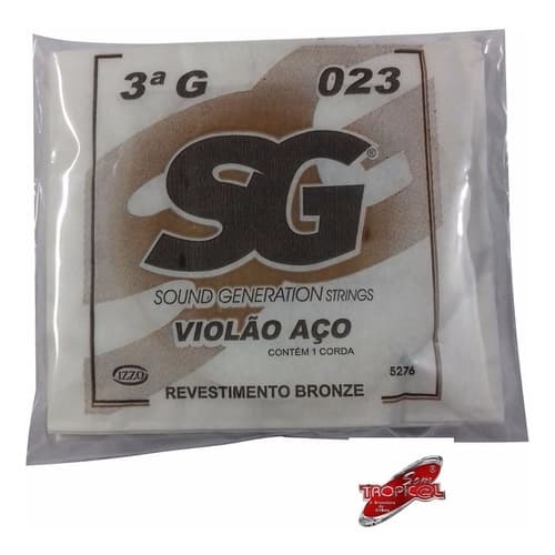 Corda Avulsa Sg Violão Aço Bronze 3ª Sol (g)pacote Com 12