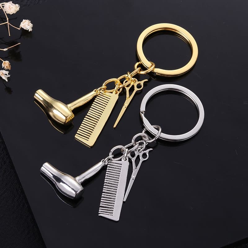 Pente De Secador De Cabelo Tesoura Chaveiro