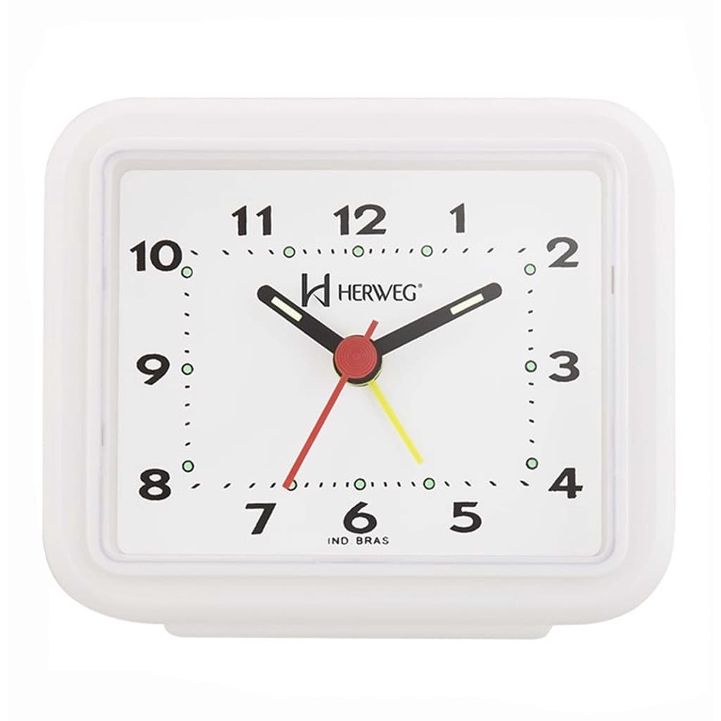 Relógio Despertador Quartz Clássico Herweg 2612 021 Branco
