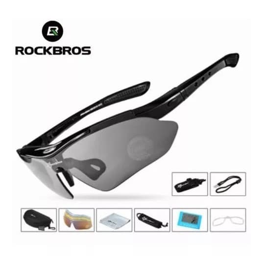 Kit  óculos 5 Lentes Polarizado Ciclismo ROCKBROS Original