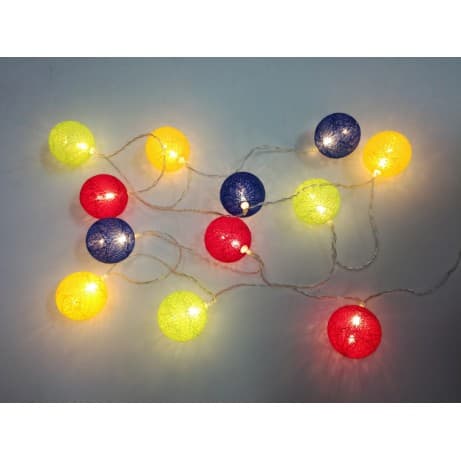 Enfeite Bola Fios Coloridos 12 Led