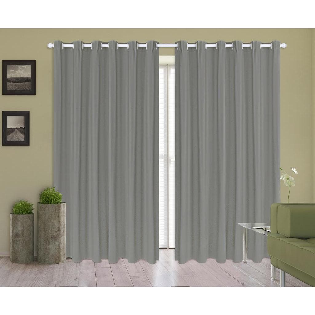 Cortina Corta Luz 4,00m X 2,40m 100% Blackout PVC Cinza Para Sala Ou Quarto Para Varão Simples