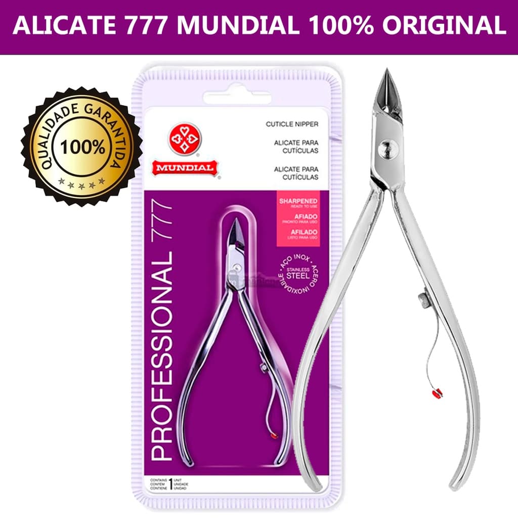 Alicate de Cutícula Unha 777 Mundial para Manicure Profissional