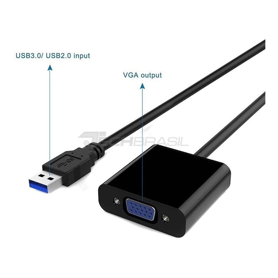 Adaptador Usb 3.0 2.0 Para Vga Full Hd Extensor Tela Monitor
