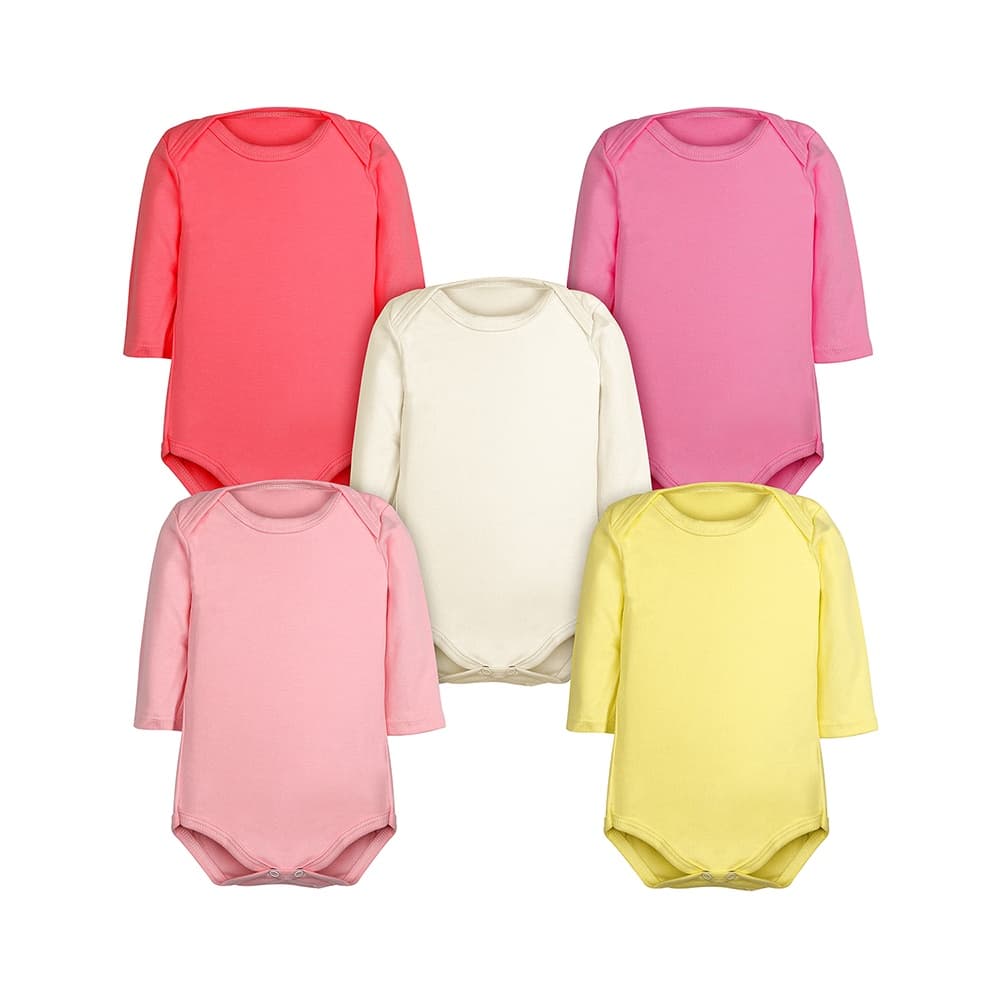 Body Bebê Kit 5 Peças Manga Longa Feminino Roupinha de Bebê