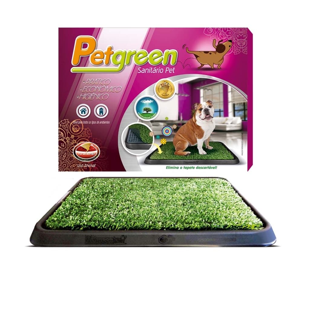 Sanitário Canino Para Cães Higiênico E Prático Com Grama Sintética Pet Green Da Marca Furacão Pet