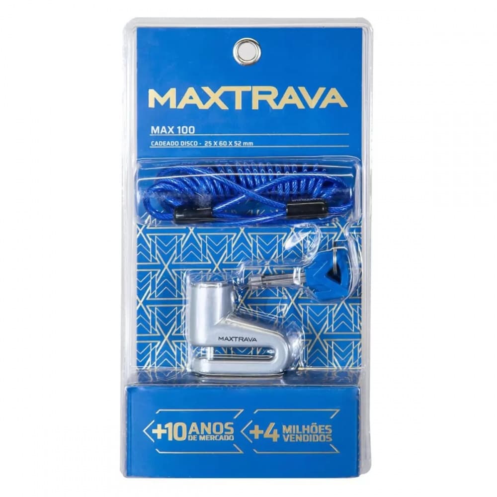Trava Cadeado Tranca Freio Disco Para Roda Moto Anti Furto