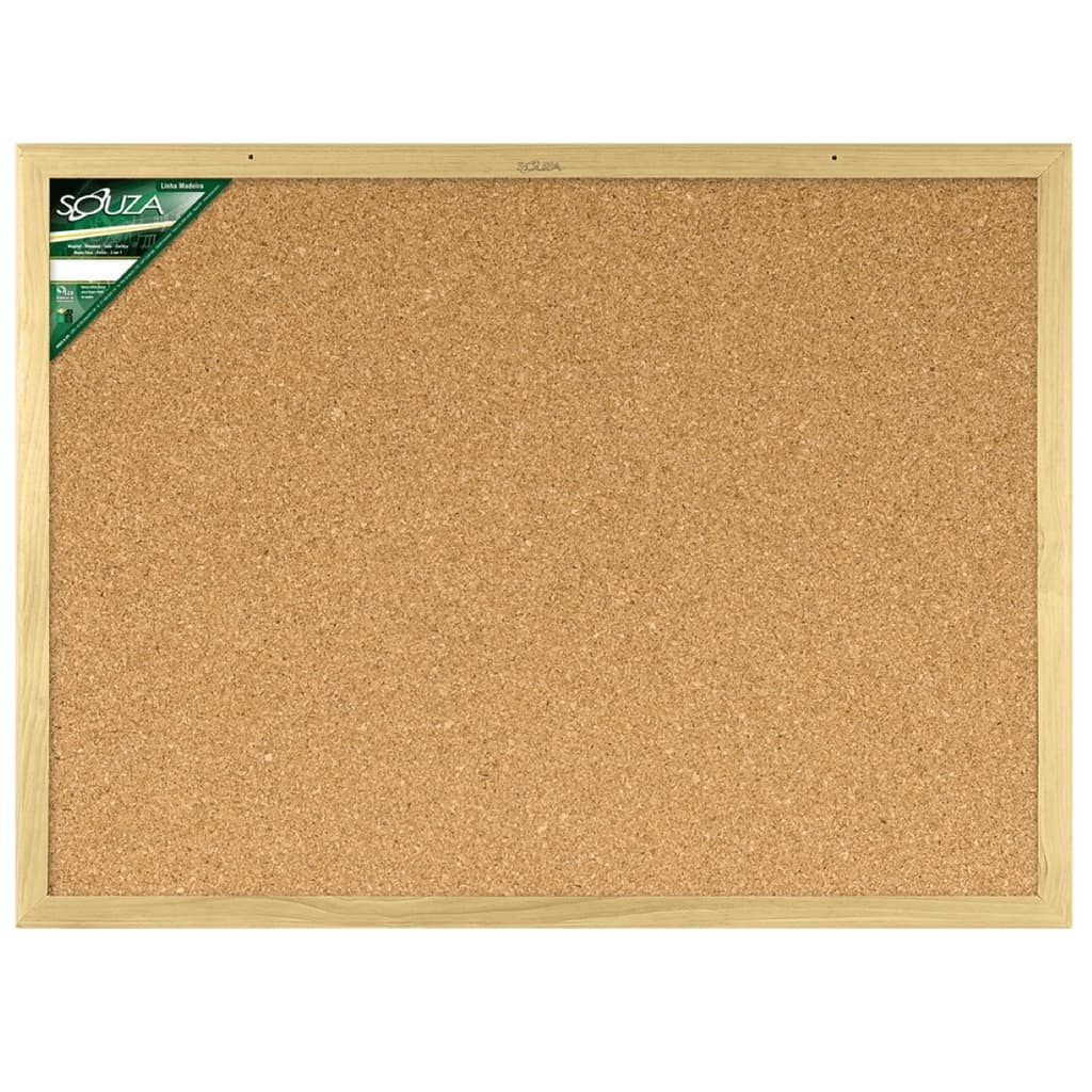 Quadro de Cortiça 70x100cm com Moldura de Madeira para Recados e Avisos