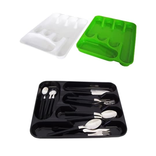 Porta Talher De Gaveta De Plastico Colors Com 5 Divisorias 33x25,5cm