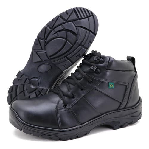 Bota Atron Shoes Para Trabalho Na Cor Preta Em Couro - 272