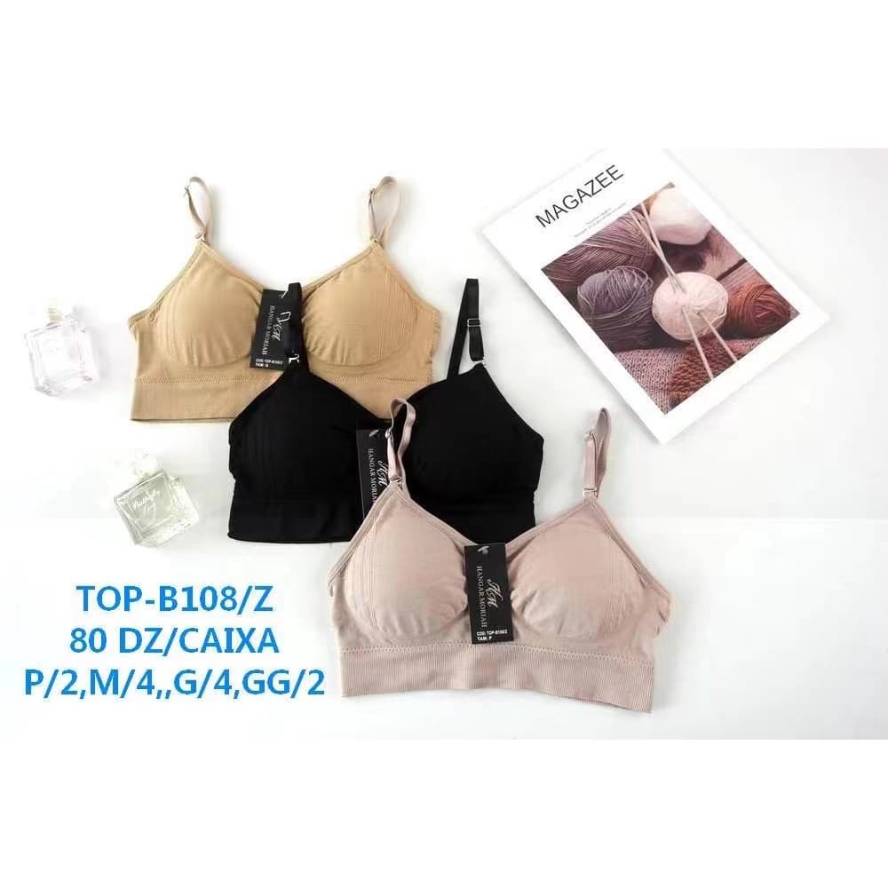 Sutiã de Algodão Puro com Alça / Top Feminino para Meninas/Top de academia