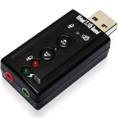 Placa De Som 7.1 Adaptador Usb Com Conector P2 Para Fone E Microfone