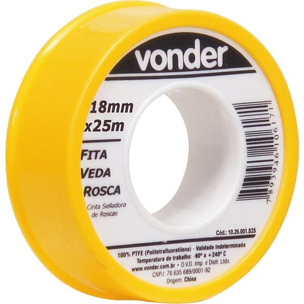 Fita veda-rosca 18 mm x 25 m VONDER