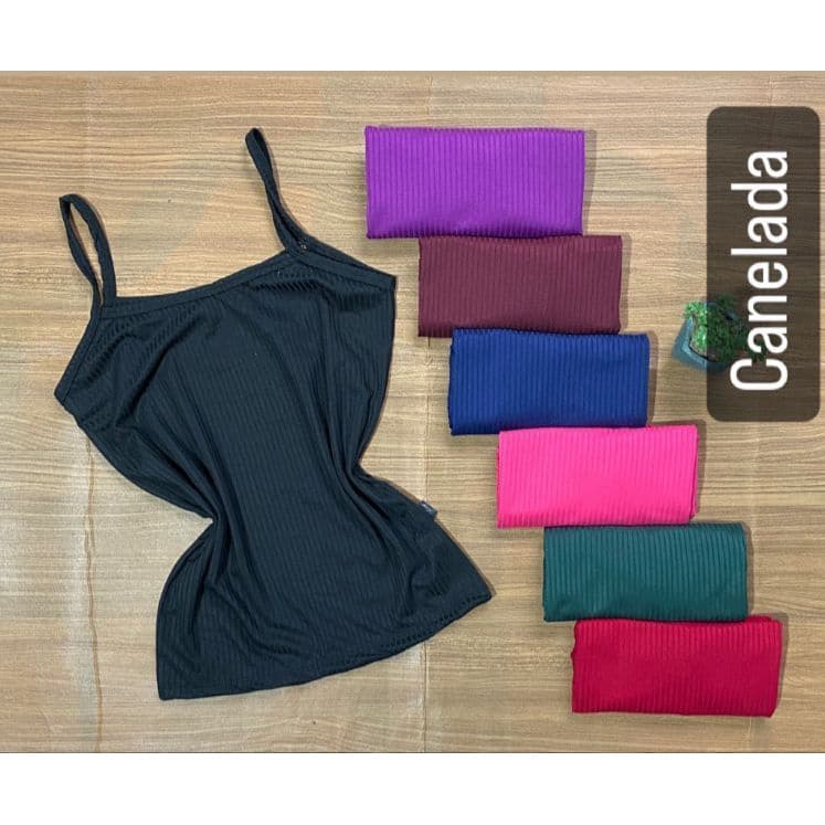 Kit Blusa Regata Feminina Alcinha Em Malha Canelada