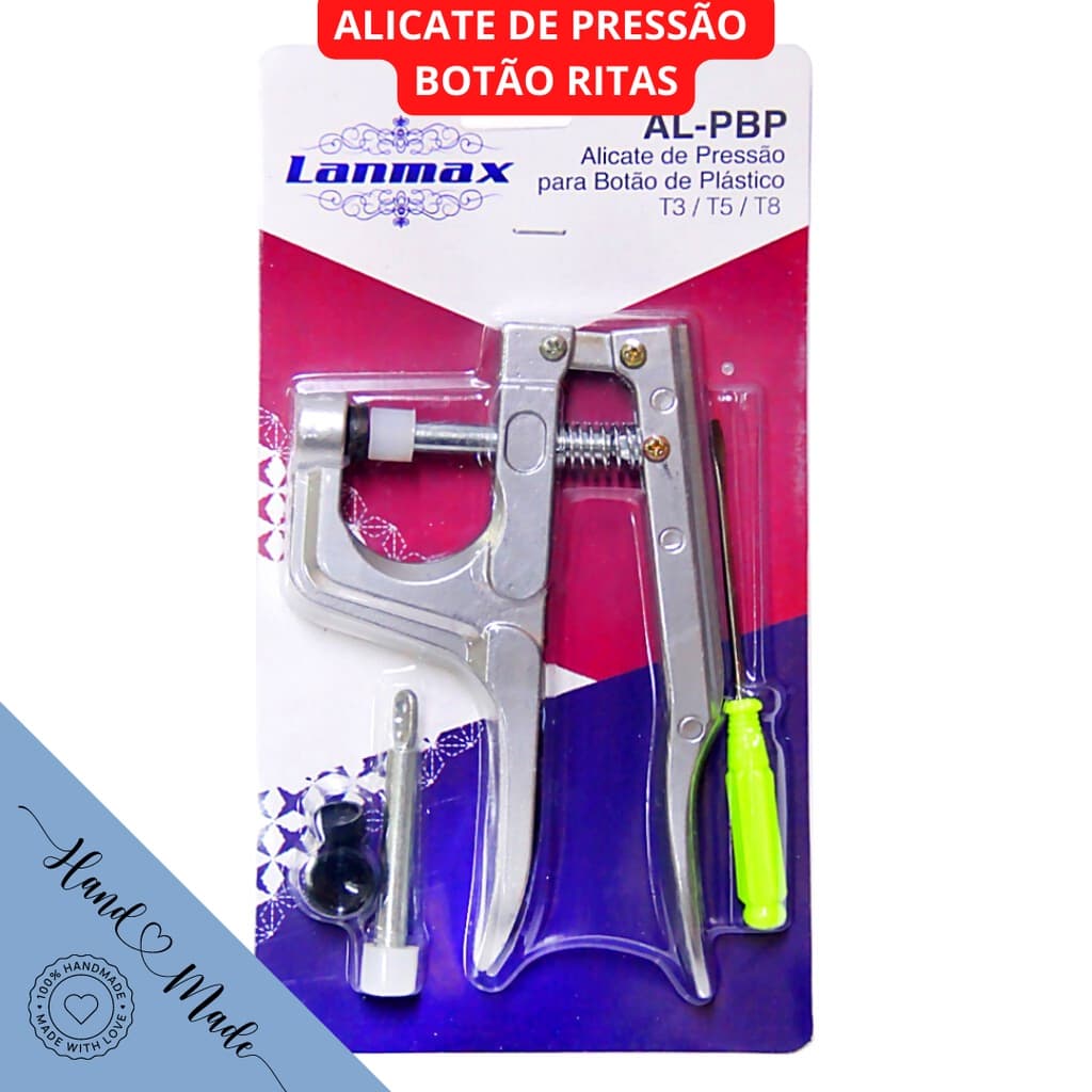 Máquina Alicate Botão de Pressão Botão Ritas T3/T5/T8