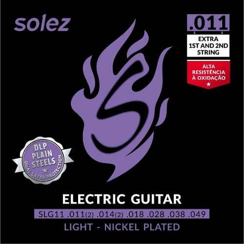 Encordoamento Para Guitarra Solez 011 2 Cordas Extras