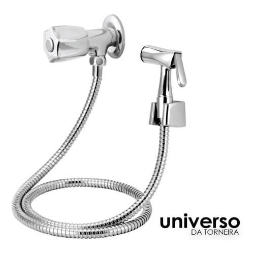 Ducha Higiênica Luxo C-50 Metal Cromada 1/4 V Gatilho Metal