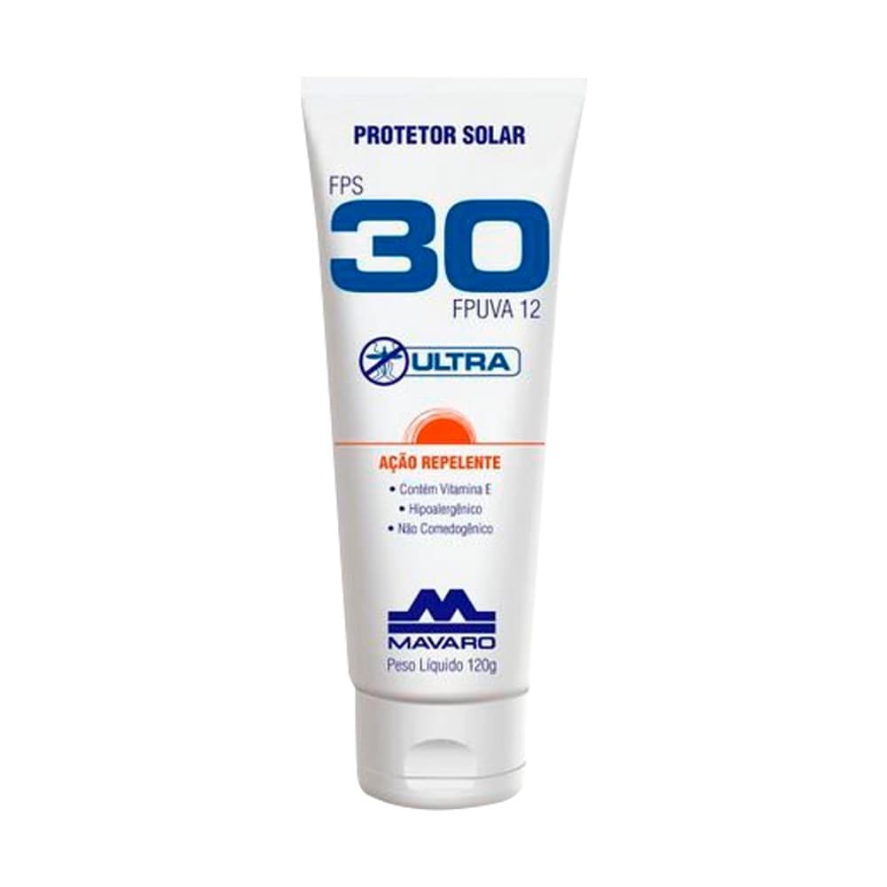 Protetor Solar 30 FPS Com Repelente Mavaro 120G