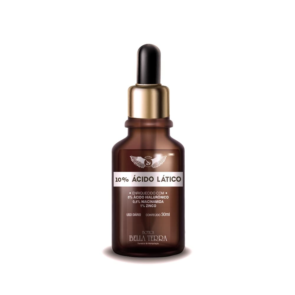 Sérum 10% Ácido Lático + Ácido Hialurônico + Niacinamida + Zinco, 30ml