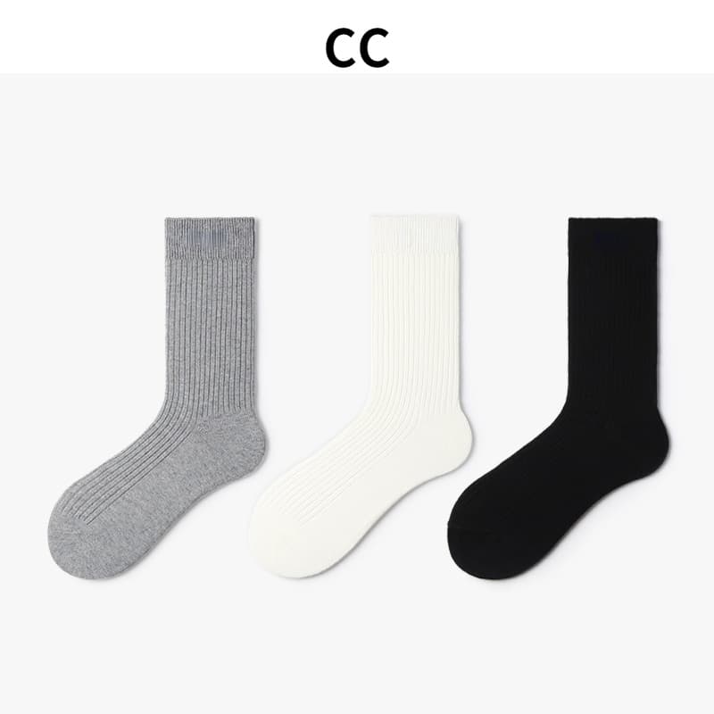 CC Kit Premium 3 Pares Meia Cano Longo Masculino Canelada Atoalhada Novos especiais da loja