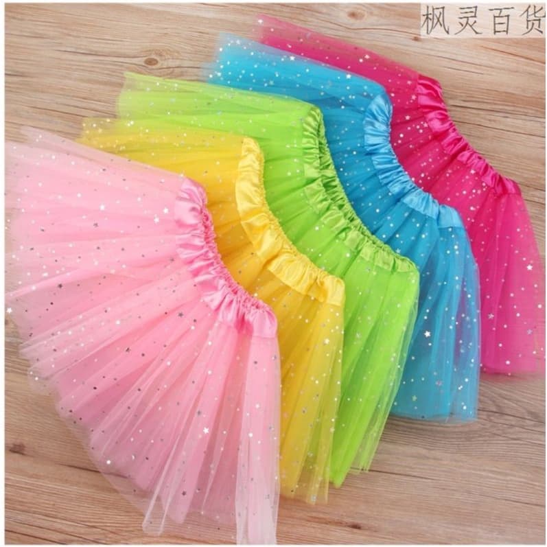 Saia tule com Esteileras P/festa Carnaval Bailarina e Fantausia 30cm comprito e 40cm comprito