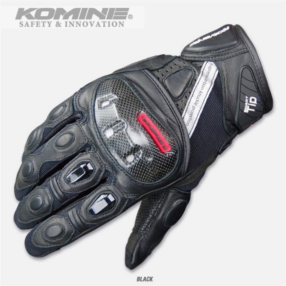 KOMINE GK-160 Luvas De Fibra De Carbono Motocicleta Casca Dura Equitação Cavaleiro Curtas De Corrida