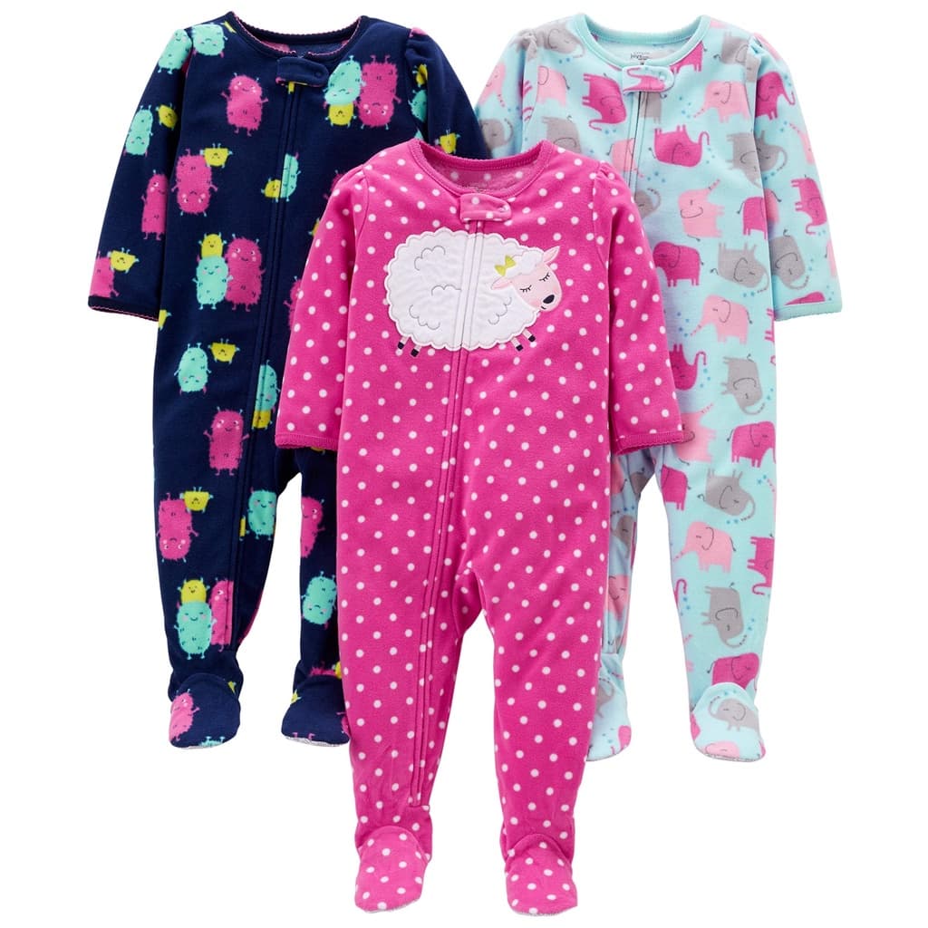 Pijama Infantil Unissex De Lã polar 0-12M