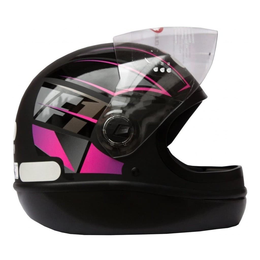 Capacete Moto Feminino Taurus Fórmula 1 Neo Preto Fosco Rosa
