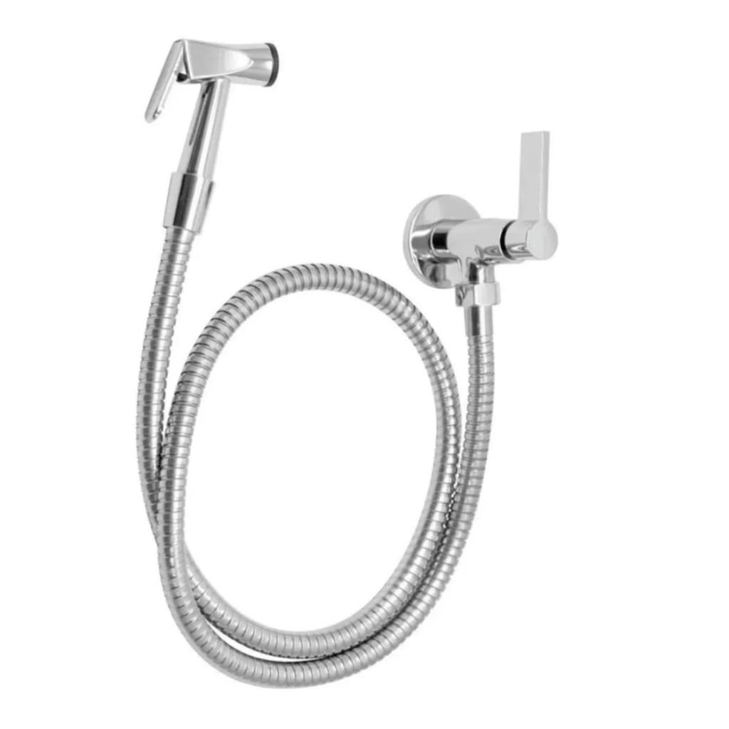 Ducha Higiênica Banheiro 100% Metal Com Registro 1/4 De Volta