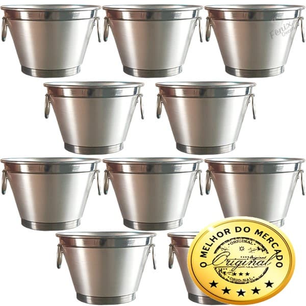 Balde De Gelo 6 Litros Em Aluminio Com 20  Unidades  Produto Original Fenixdecor