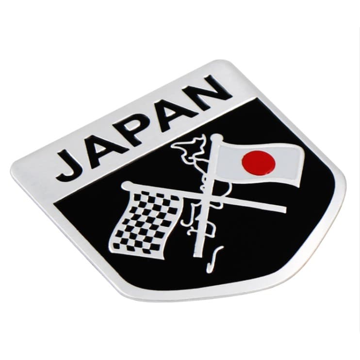 Emblema Metal Bandeira Japão Japan Carro Moto Decorativo