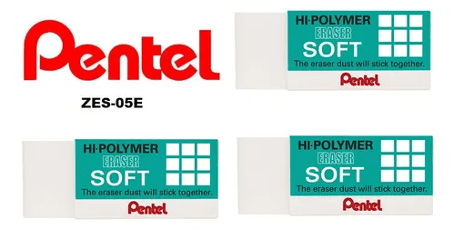 Borracha Pentel Hi-polymer Soft - Zes-05e - Com 3 Unidades