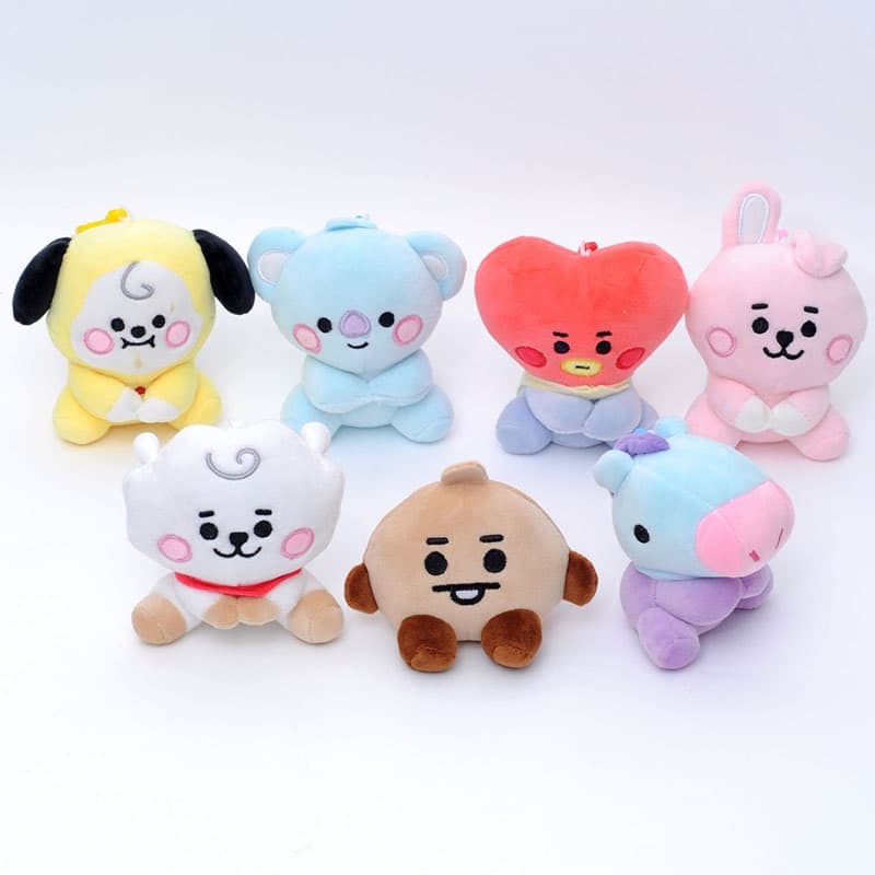 Kpop BTS BT21 Chaveiro De Pelúcia Fofo Porta-Chaves Kids Pingente Encantadores