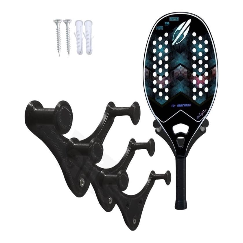 3x Suporte De Parede Para Raquete Tenis E Beach Tenis