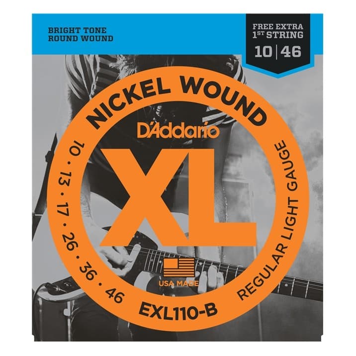 Encordoamento Cordas Daddario Guitarra 010 Exl110b + 1a Mi Extra